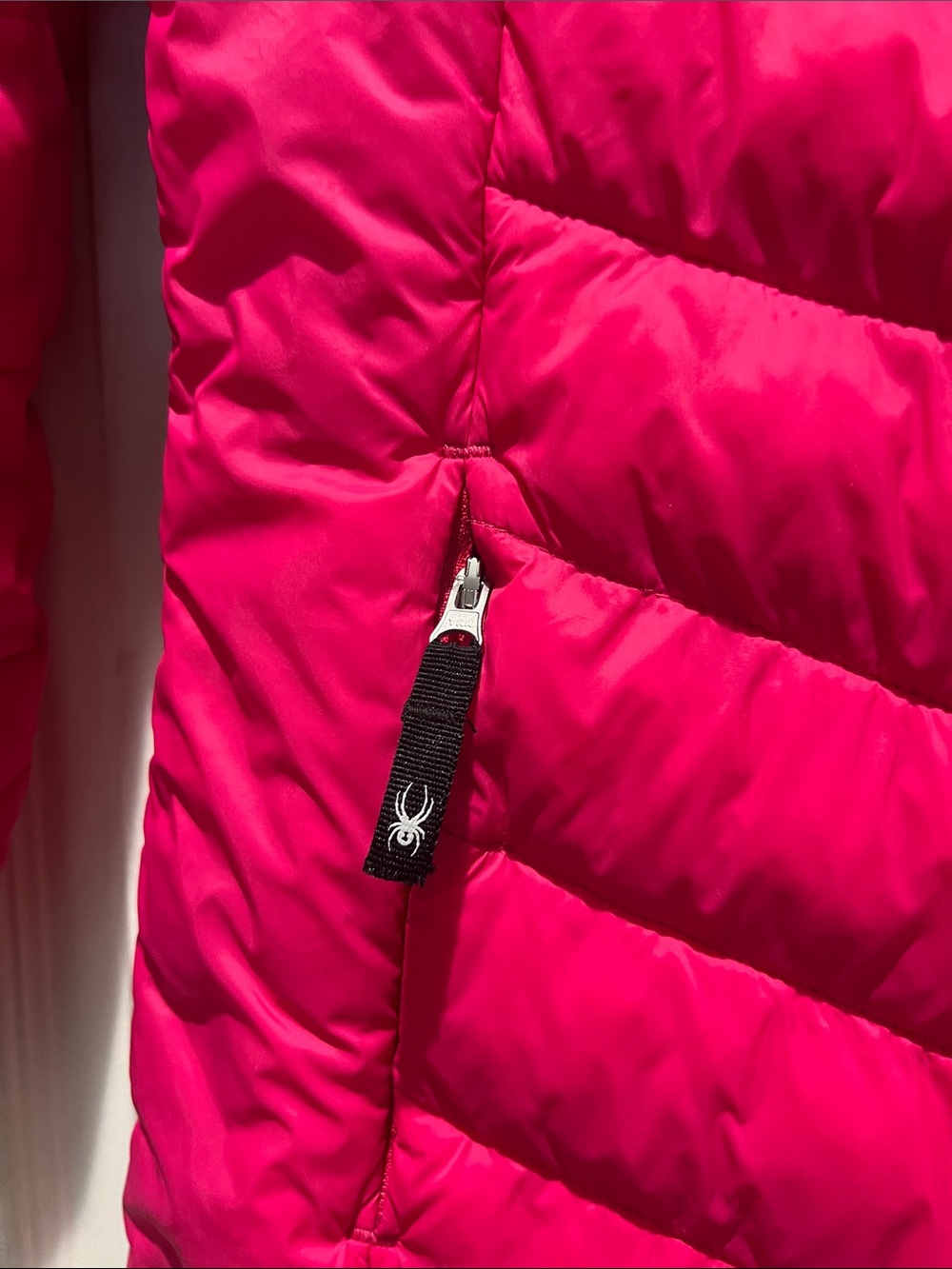 Spyder Girls' Hot Pink Quilted Puffer Coat with Hood - Picture 5 of 9